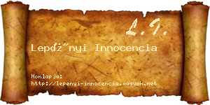 Lepényi Innocencia névjegykártya